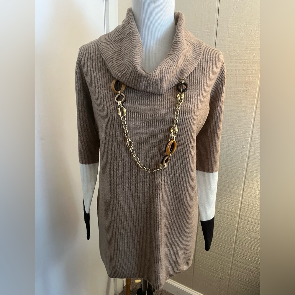 J Jill Colorblock Cowl Neck Sweater
